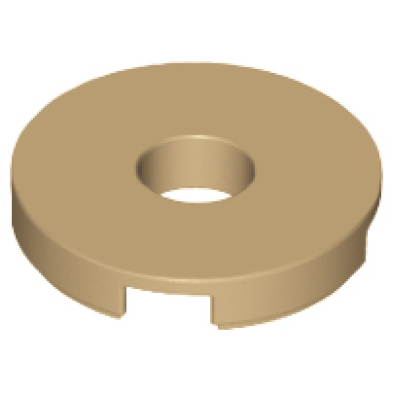 Tegel, Rond 2x2 met gat Dark Tan